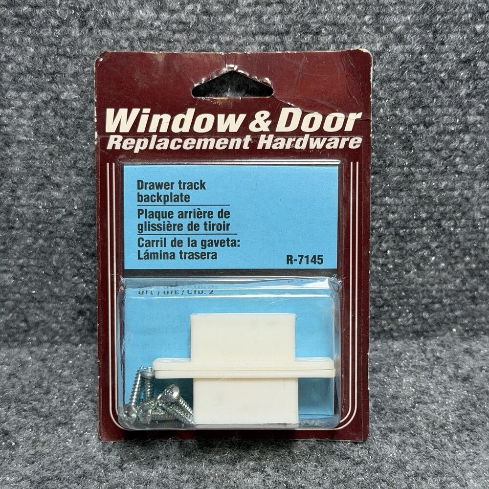 Prime-Line Window & Door Hardware R-7145 Drawer Track Back Plate White NOS 1997
